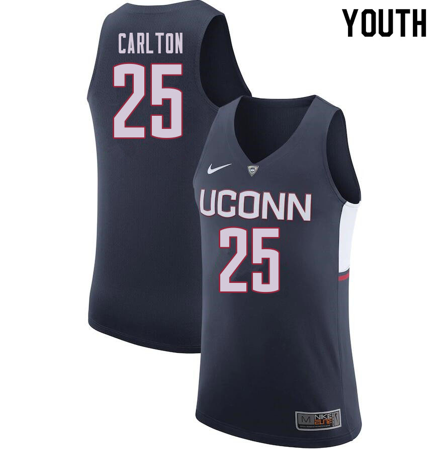 Youth #25 Josh Carlton Uconn Huskies College Basketball Jerseys Sale-Navy